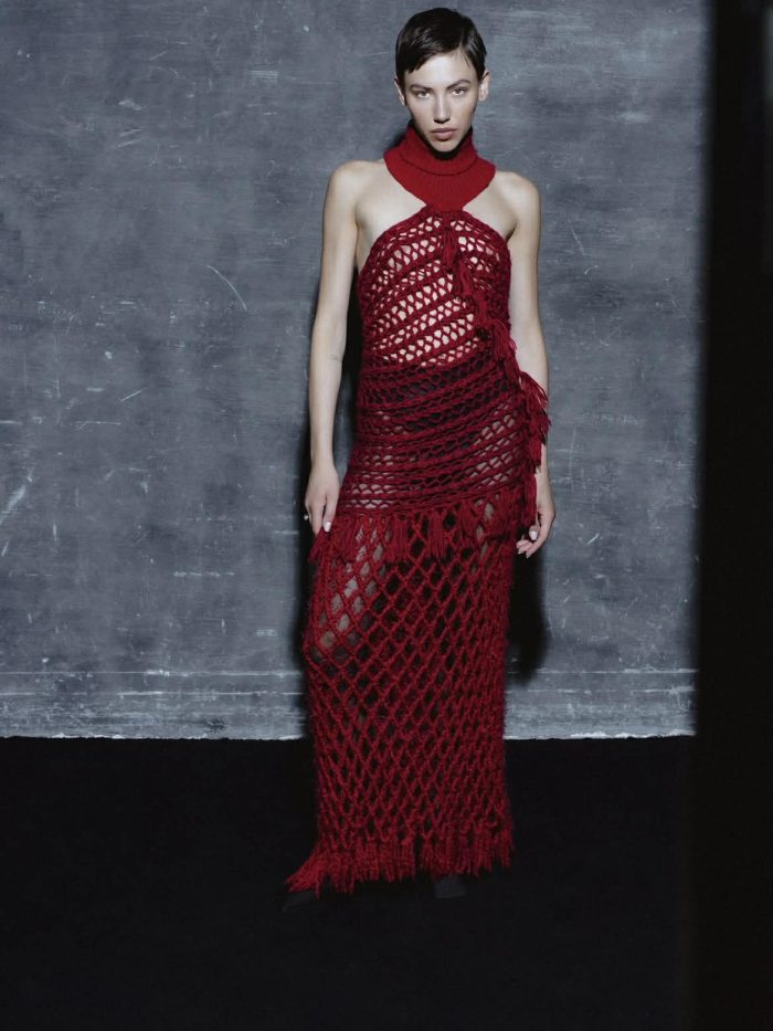*Rent* Knitted Burgundy Red Dress Vienna