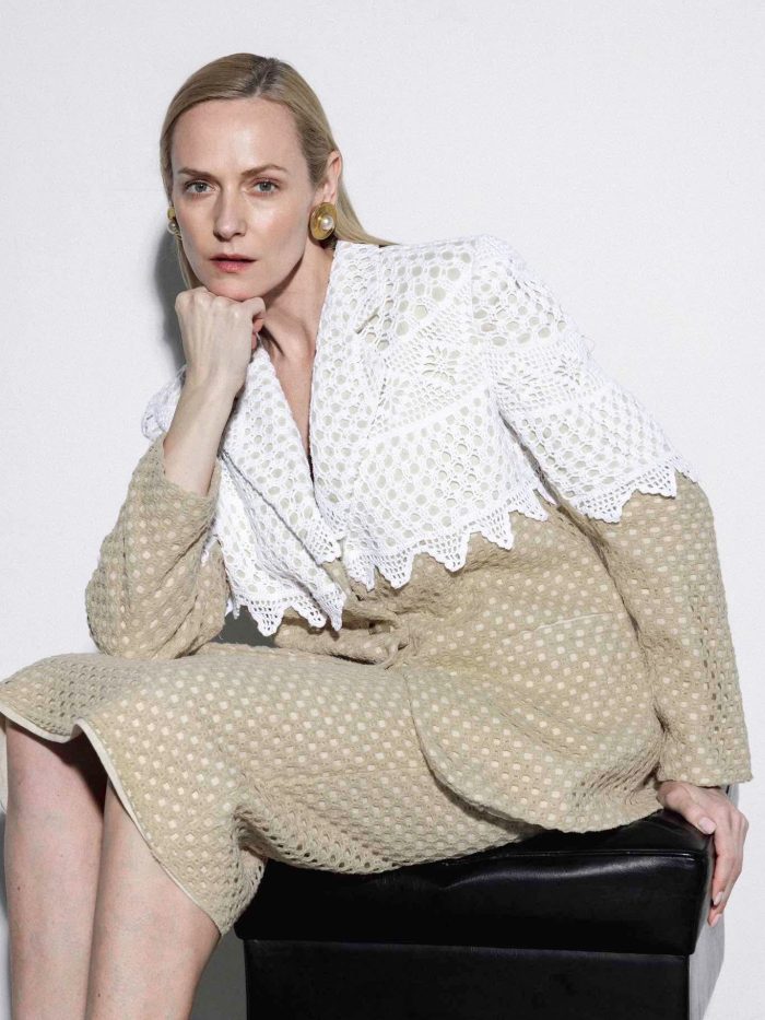 *Exclusive* Oversize Tailored Crochet Lace Blazer Dusia