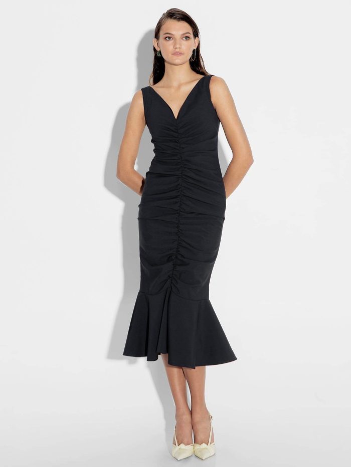 *Rent* Ruched wool dress Lelija