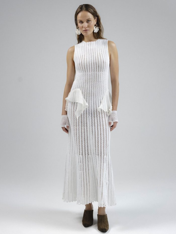 *Exclusive* Hand-Crocheted Silk-Trimmed Dress