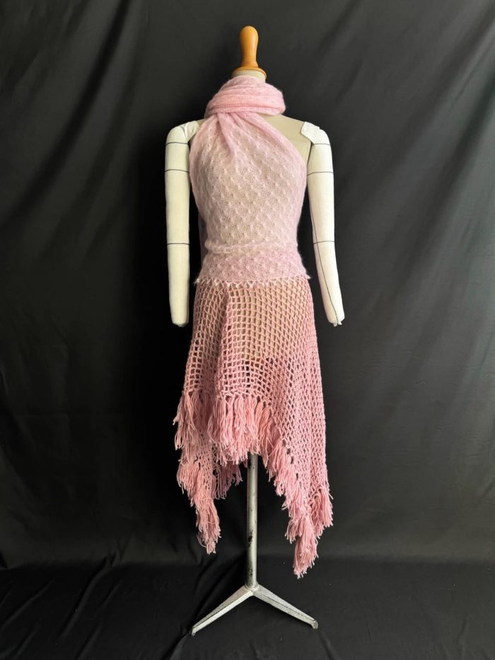 *Rent* Romantic Pink Wool and Silk Dress